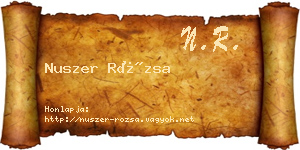 Nuszer Rózsa névjegykártya